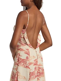Fredo Watercolor Toile Midi-Dress