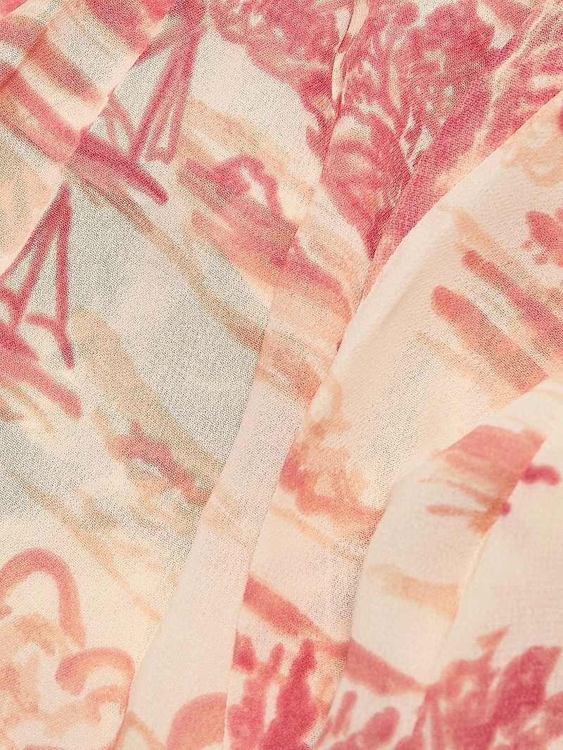 Fredo Watercolor Toile Midi-Dress