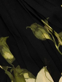 Salvia Ruffled Floral Midi-Dress