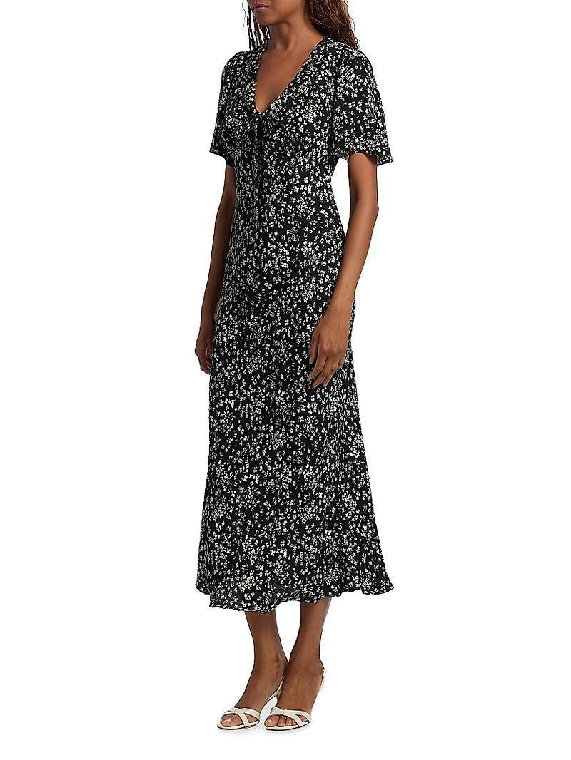 Tyra Floral Crepe Midi-Dress