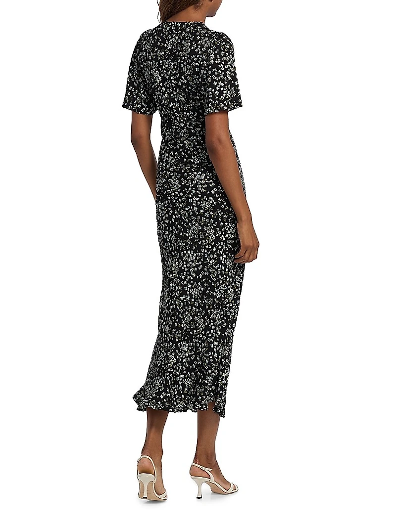 Tyra Floral Crepe Midi-Dress