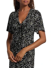 Tyra Floral Crepe Midi-Dress