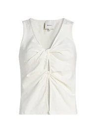 Tefi Sleeveless Stretch-Cotton Top