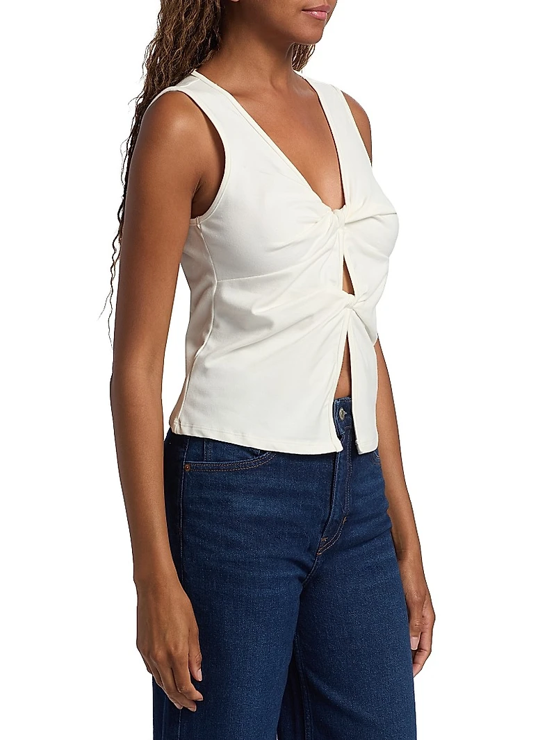 Tefi Sleeveless Stretch-Cotton Top
