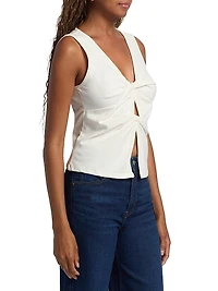 Tefi Sleeveless Stretch-Cotton Top