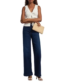 Tefi Sleeveless Stretch-Cotton Top