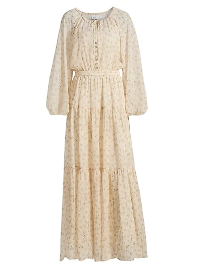 Becca Foral Tieneck Maxi Dress
