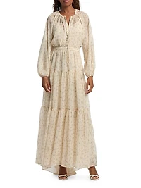Becca Foral Tieneck Maxi Dress