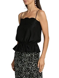 Silvia Silk Lace-Trimmed Top