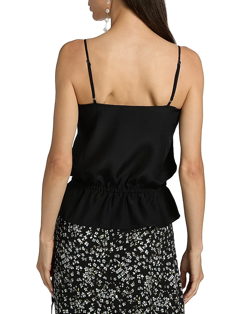 Silvia Silk Lace-Trimmed Top