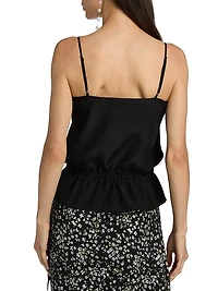 Silvia Silk Lace-Trimmed Top