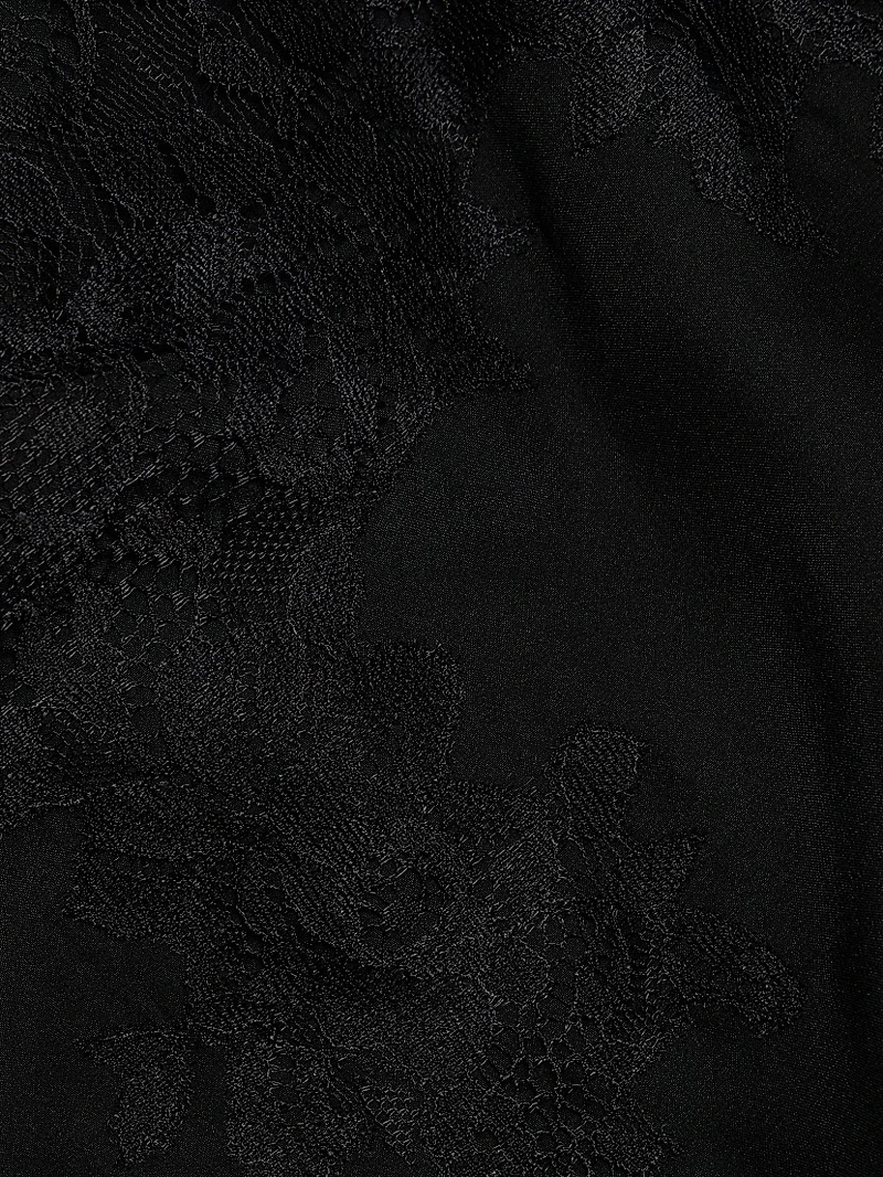 Silvia Silk Lace-Trimmed Top