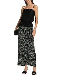 Silvia Silk Lace-Trimmed Top
