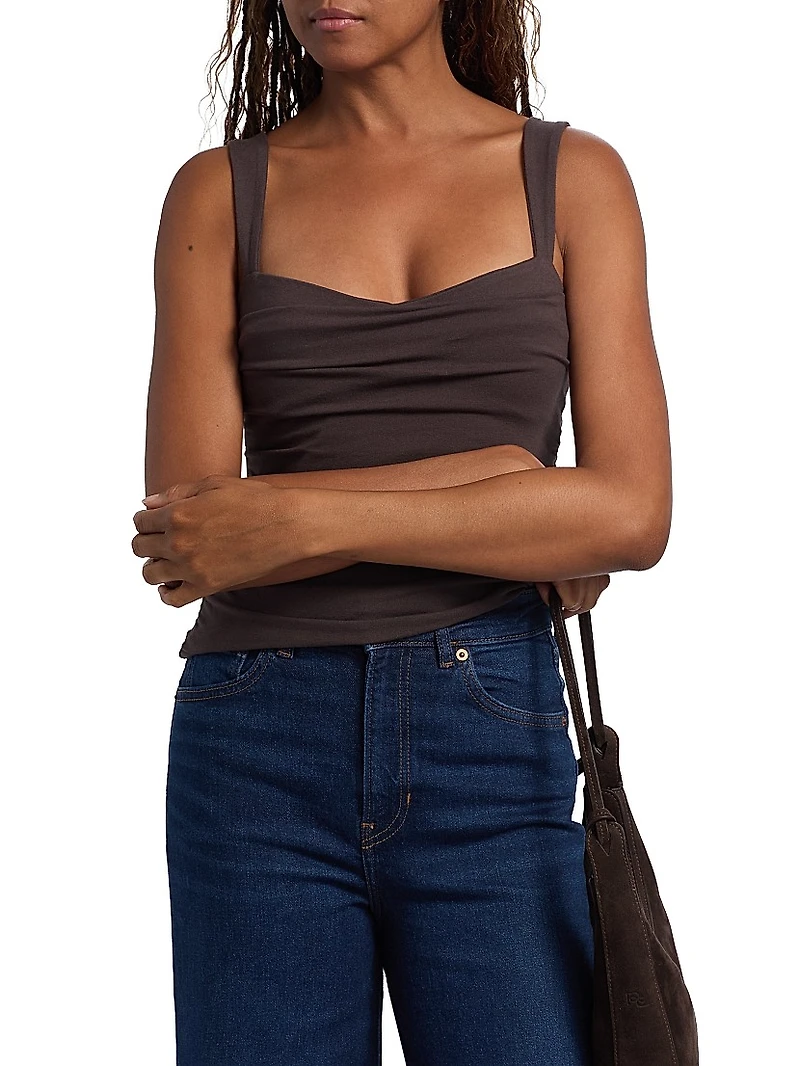 Trish Ruched Sleeveless Knit Top