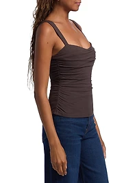 Trish Ruched Sleeveless Knit Top