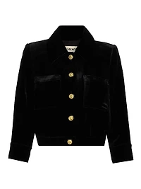 Jia Cropped Velvet Jacket