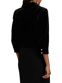 Jia Cropped Velvet Jacket