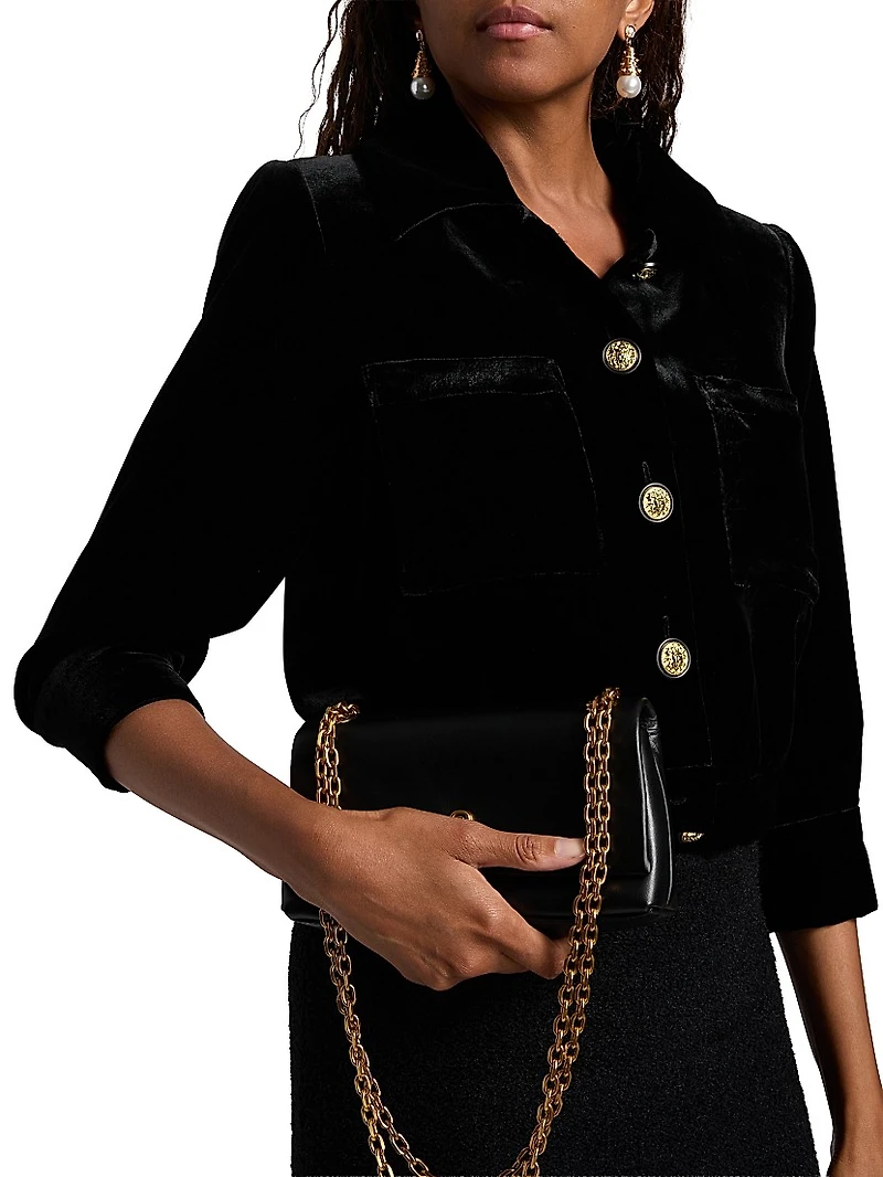 Jia Cropped Velvet Jacket