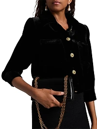 Jia Cropped Velvet Jacket