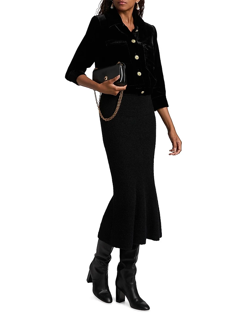 Jia Cropped Velvet Jacket