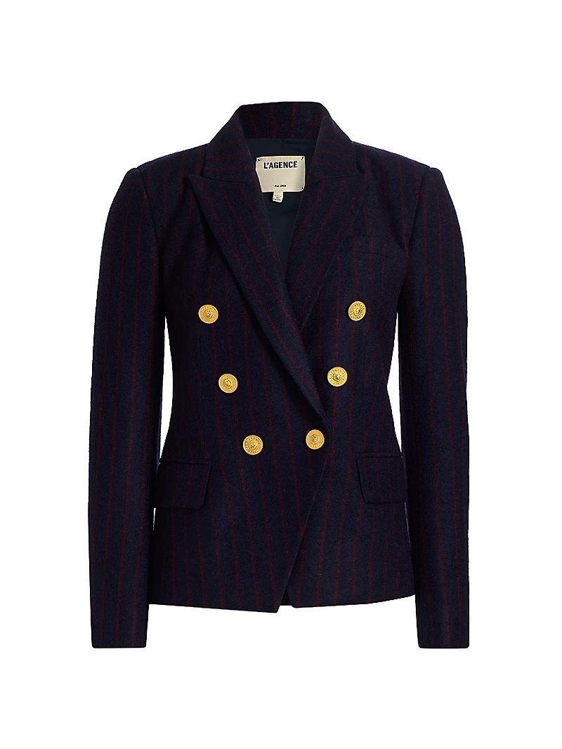 Kenzie Striped Double-Breasted Blazer
