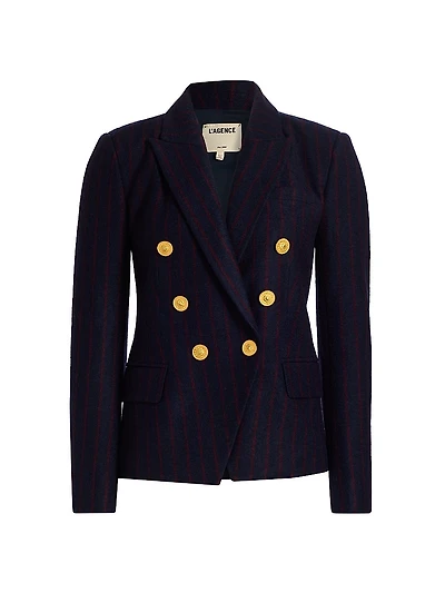 Kenzie Striped Double-Breasted Blazer
