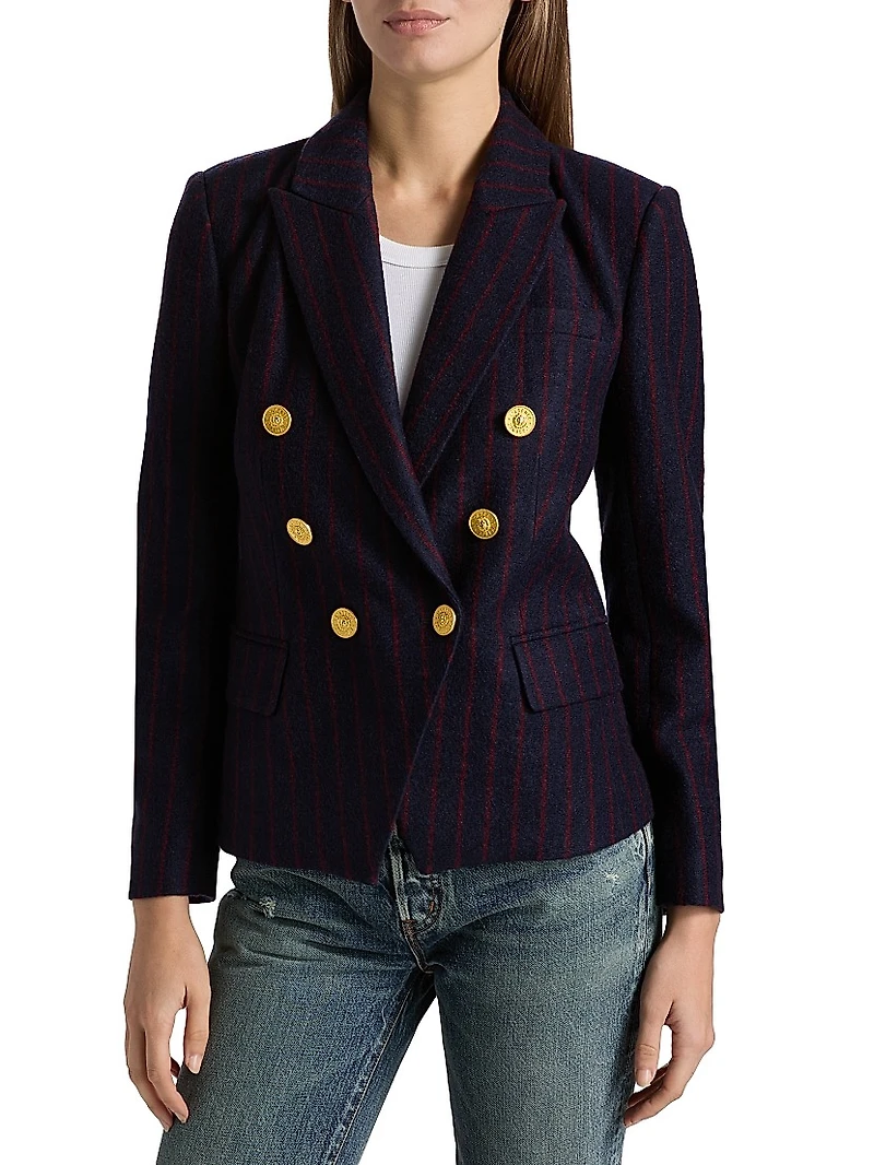 Kenzie Striped Double-Breasted Blazer