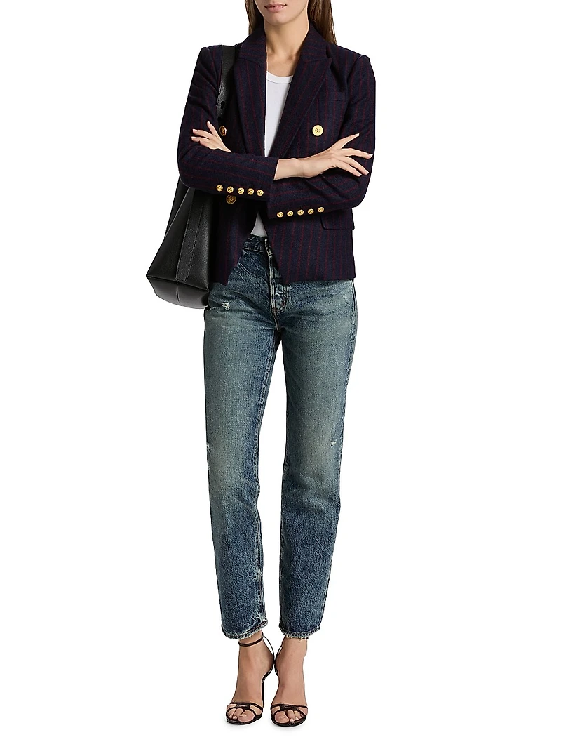 Kenzie Striped Double-Breasted Blazer