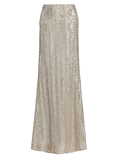Zeta Sequin Wave Maxi Skirt