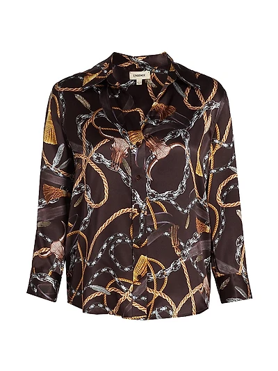 Dani Chain & Tassel Silk Blouse