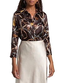 Dani Chain & Tassel Silk Blouse