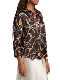 Dani Chain & Tassel Silk Blouse