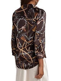 Dani Chain & Tassel Silk Blouse