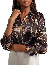 Dani Chain & Tassel Silk Blouse