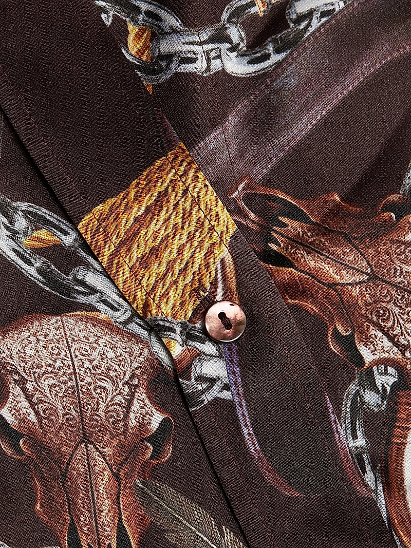 Dani Chain & Tassel Silk Blouse