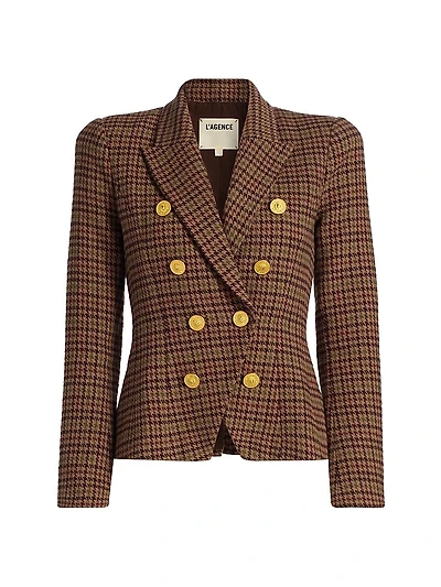 Bethany Houndstooth Double-Breasted Blazer