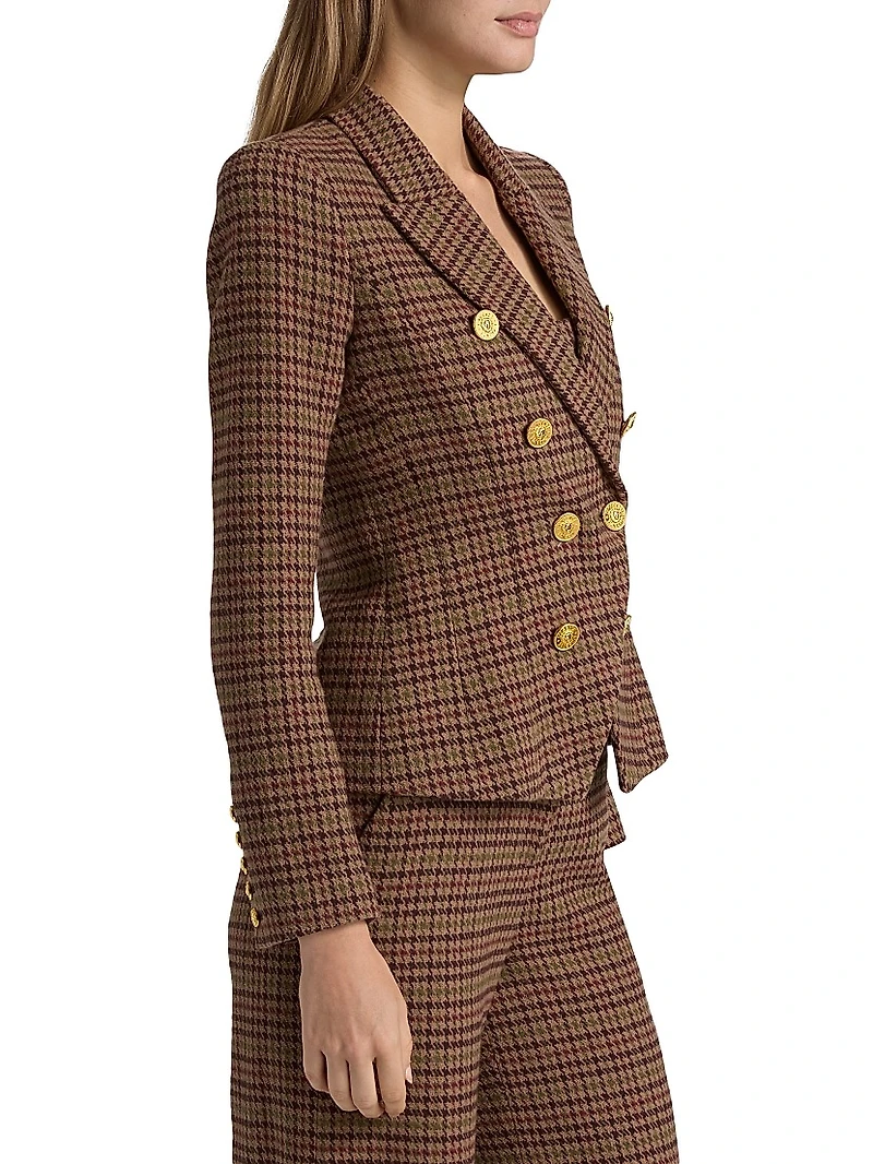Bethany Houndstooth Double-Breasted Blazer