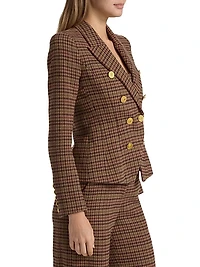 Bethany Houndstooth Double-Breasted Blazer