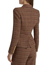 Bethany Houndstooth Double-Breasted Blazer