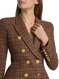 Bethany Houndstooth Double-Breasted Blazer