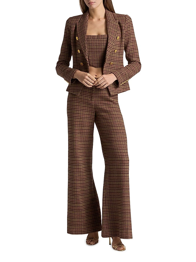 Bethany Houndstooth Double-Breasted Blazer