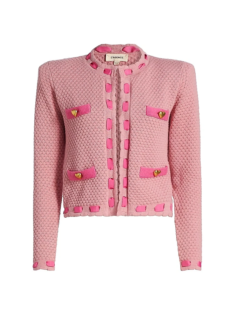 Astor Embellished Cotton-Blend Crewneck Cardigan