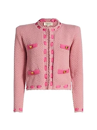 Astor Embellished Cotton-Blend Crewneck Cardigan