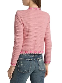 Astor Embellished Cotton-Blend Crewneck Cardigan