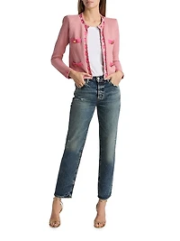 Astor Embellished Cotton-Blend Crewneck Cardigan