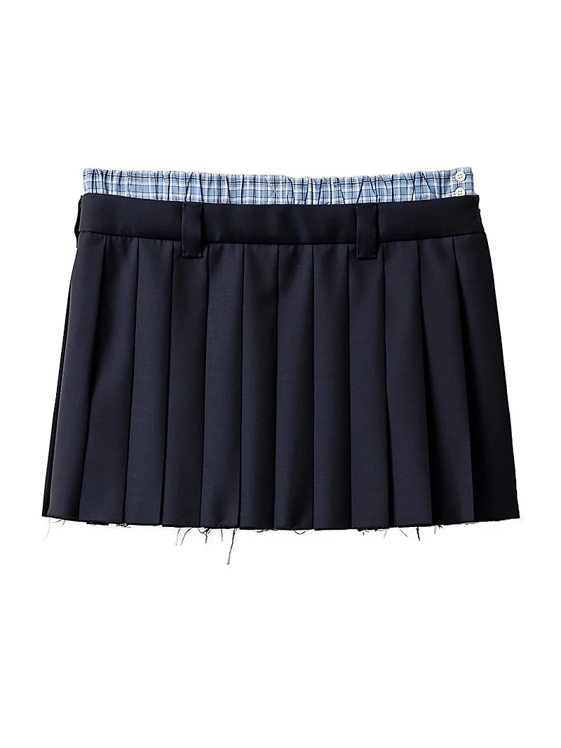 Pleated Batavia Miniskirt