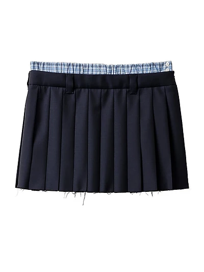 Pleated Batavia Miniskirt