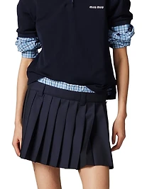 Pleated Batavia Miniskirt