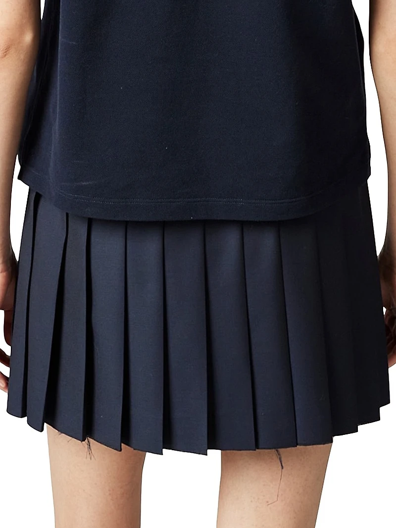 Pleated Batavia Miniskirt