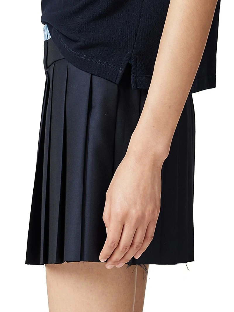 Pleated Batavia Miniskirt
